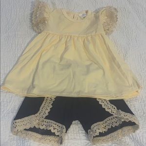 Cream Lace Short Set